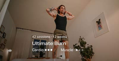 Athlete performing burpees for weight loss in their home.